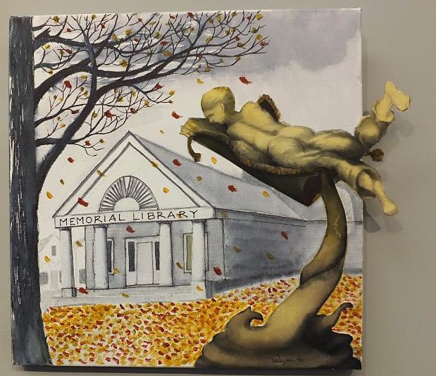 “Magic Carpet, Sure Feet!” a mixed media by Sally Giddings Smith, from last year’s Art in the Square. What will she do this year? File photo Sally Giddings Smith