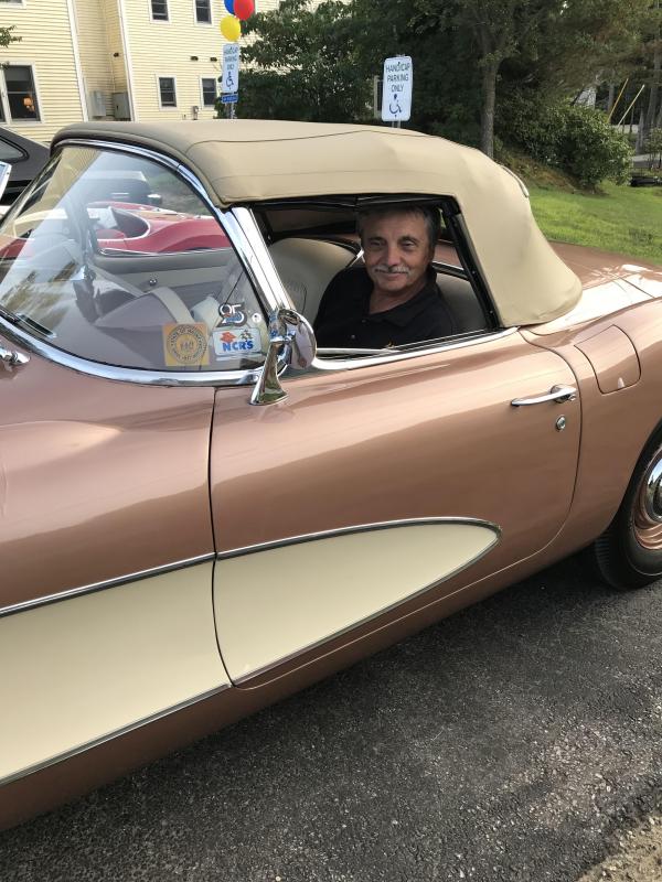 Robert Blum in his 1957 Corvette. KELLIE BIGOS/Boothbay Register