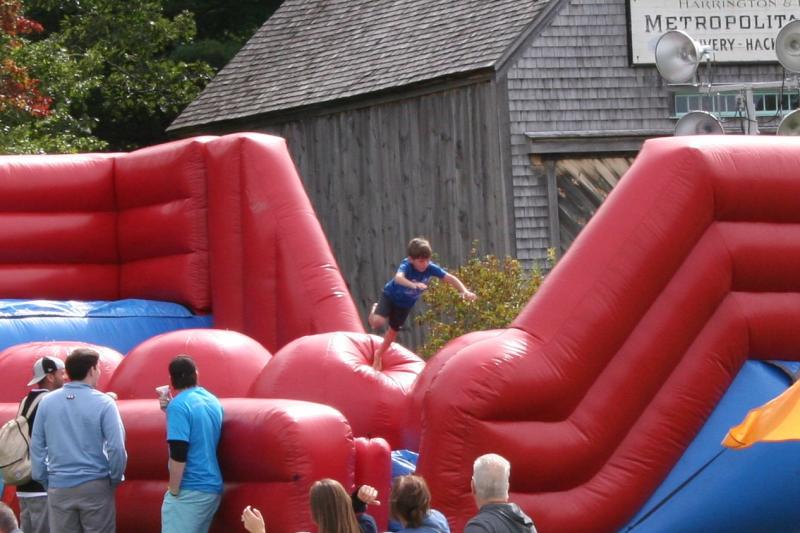 Challenging inflatables kept kids entertained! JOSEPH CHARPENTIER/Boothbay Register