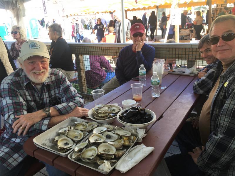 This group had a great time with oysters and a few mussels. LISA KRISTOFF/Boothbay Register