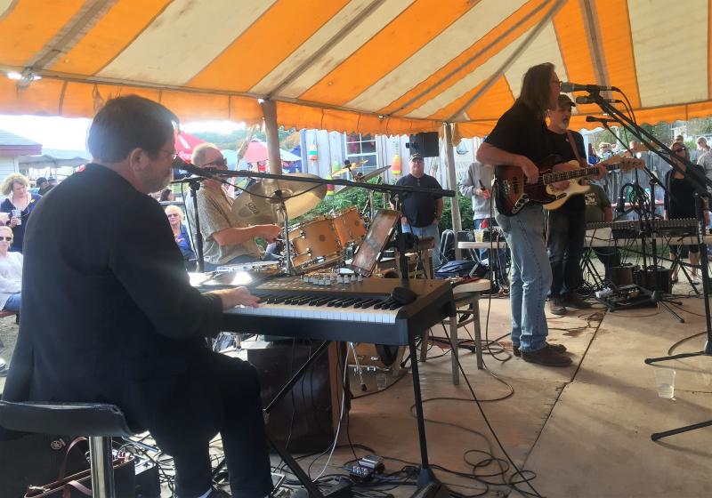 The Boneheads got everyone dancing, under and outside the tent. LISA KRISTOFF/Boothbay Register