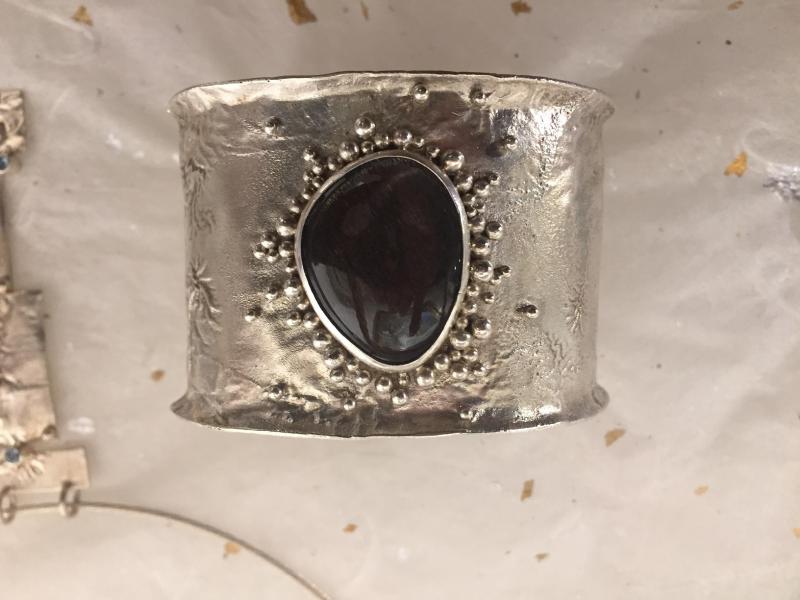 A lovely sterling silver cuff bracelet by ... yes, Christine Peters.
