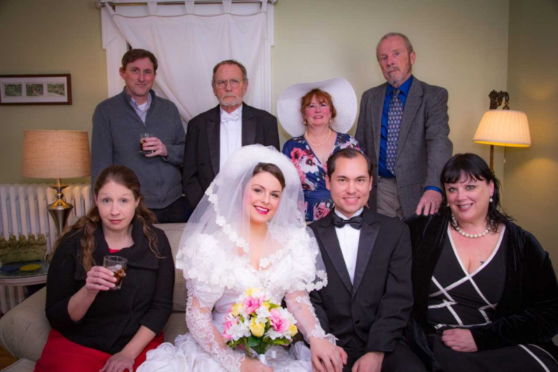 The cast of Neil Simon’s “Plaza Suite”: front, from left: Christina Boyington, Hope Horton, Michael Hudson and Tamara Lilly; back row, from left: Dennis Crews, Thom Watson, Shirley Bernier, and Michael Millett. Dave Mention photo
