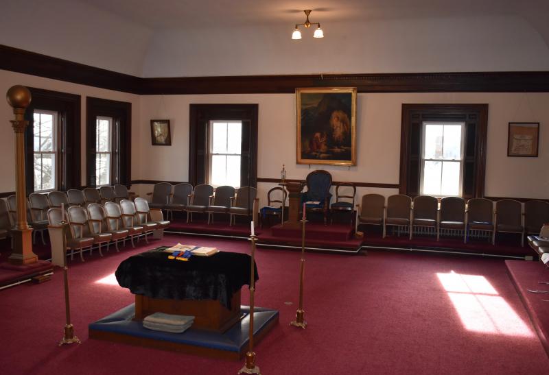 The meeting room of Lincoln Lodge #3. PHIL DI VECE/Wiscasset Newspaper