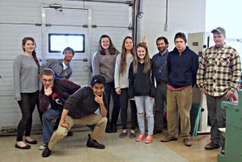 The Outing club at Boothbay Region High School. From left: Maya Schwehm, Kyle Alamo, Chelsie Graves, Summer Chamberlin, Madison Gaudette, teacher Chip Schwehm, Devyn Campbell and Sawyer Alley. Front row: Zachary Vise and Karl Alamo.