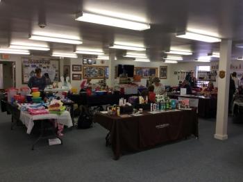The second floor of the fire station was filled with vendors on Feb. 13. KATRINA CLARK/Boothbay Register
