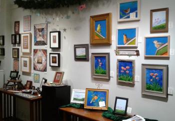 Gifts For Giving opens Thursday, Nov. 17 - paintings and fiber art are among the selections offered by local Maine artists, artisans and authors. Leslie Muir-Volpe photo Studio 53, Boothbay Harbor, Leslie Muir-Volpe photo