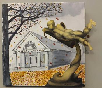 “Magic Carpet, Sure Feet!” a mixed media by Sally Giddings Smith, from last year’s Art in the Square. What will she do this year? File photo Sally Giddings Smith