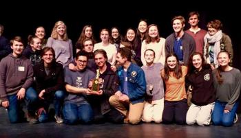 On their way to the state competition! The drama students of Lincoln Academy take First Place honors at the Regional Drama Festival One Act Competition last weekend. This is the 12th year LA has competed and its 11th first place win. Courtesy of Griff Braley