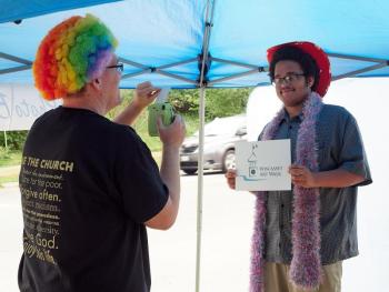 Create your own take-home souvenir of the July 26 Wiscasset Art Walk at the photo booth hosted by the First Congregational Church of Wiscasset. Leon Droby photo