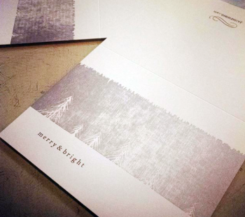 “Merry & Bright” cards carved and printed by Jaime Wing. Jaime Wing photo