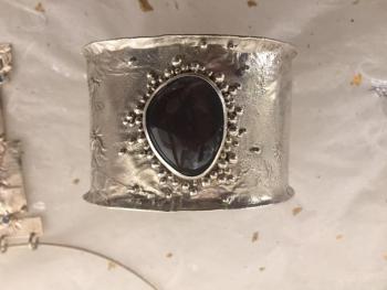 A lovely sterling silver cuff bracelet by ... yes, Christine Peters.