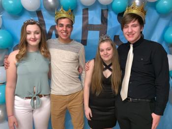 From left, this year's Snowball King and Queen, seniors Josh Gabriele and Alie Beaucage. Snowball Prince and Princess: Billy Pinkham for Prince and Kateleen Trask. Courtesy of Debra Pooler