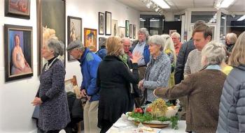 The opening reception for the 3rd annual “What’s Nude in Boothbay Harbor?” exhibition at Boothbay Region Art Foundation. Courtesy of Mark Coates Boothbay Region Art Foundation