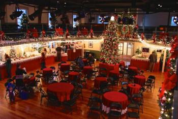 The festive Opera House at Boothbay Harbor during a Gingerbread Spectacular past. This year’s event is Dec. 14 and 15. Courtesy of Cathy Sherrill