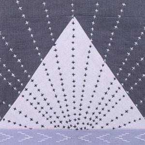 Hand embroidered linen on canvas is included in Megan Lillie’s show at Rising Tide in Damariscotta in August. Courtesy of venue