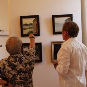 A lively art discusson at the Maine Art Gallery in Wiscasset during the village’s Aug. 27 art walk. Courtesy of Michelle Roberge