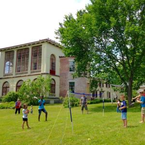 Summer fun on the lawn at Castle Tucker. Courtesy of Historic New England